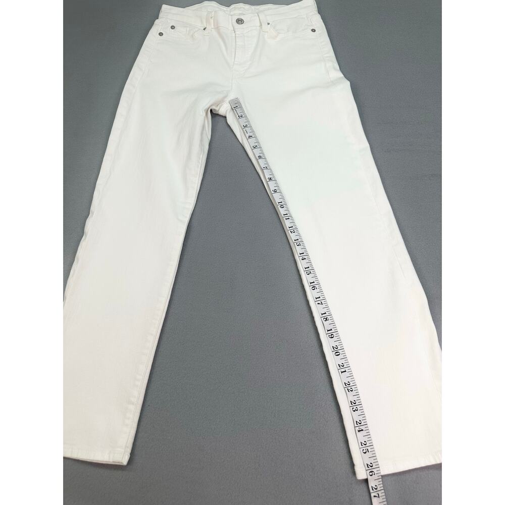 7 For All Mankind Kimmie White Mid Rise Slim Straight Jeans Size 27 - Picture 10 of 12